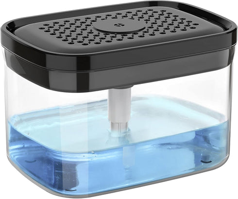 MR.SIGA Dish Soap Dispenser for Kitchen,2 in 1 Premium Sponge Holder, Dishwashing Soap Pump Dispenser for Countertop, Black...