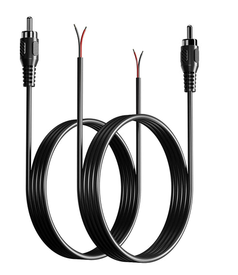 RCA to Bare Wire Speaker Cable 2 Pack,Speaker Bare Wire Cables to RCA Plugs Adapter Repair Speaker Cord for Speakers Amplifier Audio Video AV Rece...