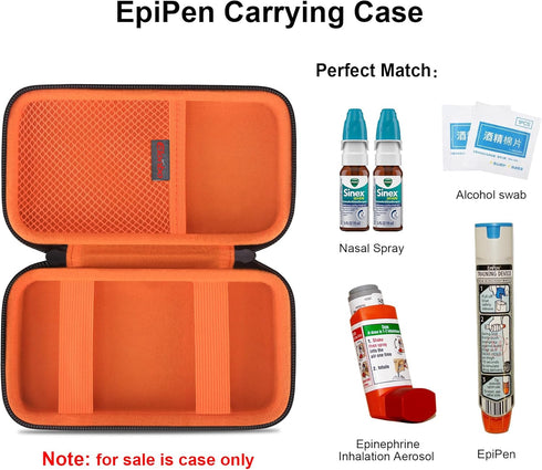 EpiPen Carrying Case, Travel Medicine Kit for 2 Epi Pens or Auvi Q, Asthma Inhaler, Nasal Spray, Allergy Meds, Diabetic Supplies, Ventolin Inhaler...