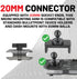 Bulletpoint 2.6" Aluminum Mounting Arm Dual 20mm Socket Connector Ends Compatible with 20mm Ball Mounts...