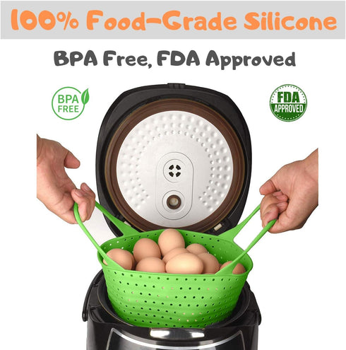 Silicone Steamer Basket | Foldable, Space-Saving | Fits 6,8 Qt Instant Pot and Similar-Sized Pressure Cookers Accessories...