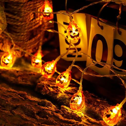 Pumpkin String Lights 20ft 30 LED Halloween Decorative Light Pumpkin Decorative String Light String Light Waterproof Halloween Lights 2 Modes for ...