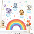 DECOWALL SG3-2318 Baby Animals on Rainbow Wall Stickers Decals Art décor Kids Living Nursery Removable Room Safari Jungle Girls Boys...