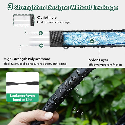 IPOW Heavy Duty Double Layer Design Saves 80% Water Leak Proof Soaker Hose, Drip Watering Hose for Garden, Lawn, Flower Bed, Vegetable Field (25 F...