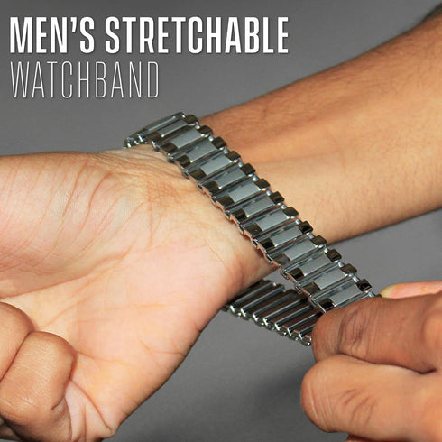 Alpine Stainless Steel Expansion Watch Band - Mens Stretch & Wrist Watch Band with Squeeze Ends - Flexible Replacement Watch Bands for Women & Men...