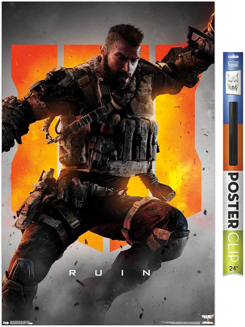 Trends International Call of Duty: Black Ops 4 - Ruin Key Art Wall Poster, 22.375" x 34", Premium Poster & Clip Bundle...