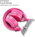 noot products Kids Headphones K22 Foldable Stereo Tangle-Free 5ft Long Cord 3.5mm Jack Plugin Wired On-Ear Headset for iPad/Amazon Kindle Fire/Gir...