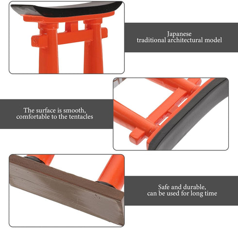 Toddmomy Japanese Torii Gate Statue, 2Pcs Japanese Mini Tori Gate Miniature Aquarium Torii Ornament Fish Tank Bonsai Landscape Decoration Zen Gard...