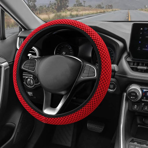 Elastic Stretch Steering Wheel Cover, 15 Inch Universal Anti-Slip Car Steering Wheel Cover for Auto Truck Van SUV, Warm in Winter and Cool in Summ...