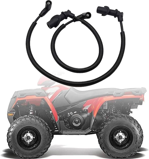 SecosAutoparts 2Pcs Ignition Coil Spark Plug Cap and Wire Compatible with Polaris RZR HD XP Sportsman 800 2010-2014 Ranger 2009 2010# 4010909 4012...