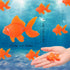 60 Pcs Fake Goldfish Plastic Fish Artificial Aquarium Fishes Floating Moving Realistic Orange Goldfish Fake Fish Ornament Decorations for Tank Pon...