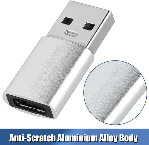 USB A to USB C Adapter (2 Pack), USB Male to Type C Female, High Speed Data Transfer, Fast Charging, Compatible with Type C Cables, Laptop, Deskto...
