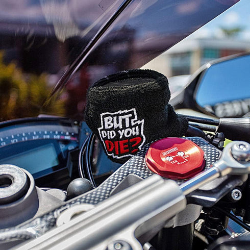 Brake Fluid Reservoir Cover Sock for Motorcycles, Sporbikes and Gifts by Moto Loot (But Did You Die?)...