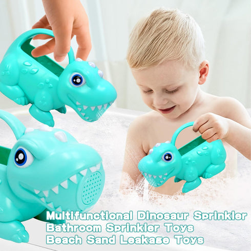 Beach Toys, Sand Box Toys for Kids Outdoor, Sand Toys with 2.5L Silicone Collapsible Bucket, Dinosaur Watering Can, Shovels for Camping Gear, Fish...