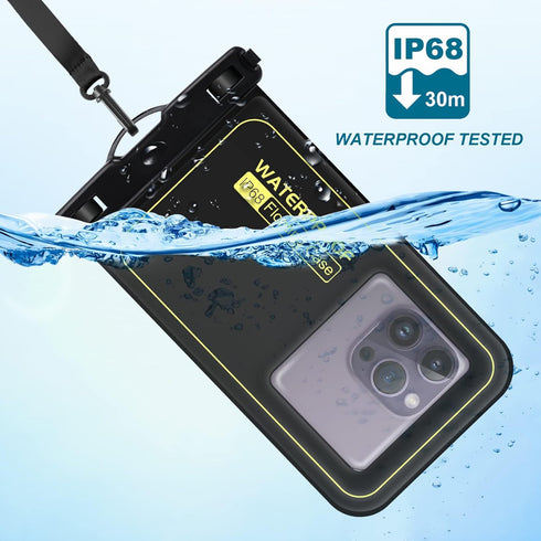 Large Floating Waterproof Phone Pouch, Phone Case Friendly Float Water Proof Cell Phone Dry Bag, Float Waterproof Phone Case for iPhone Samsung Ga...