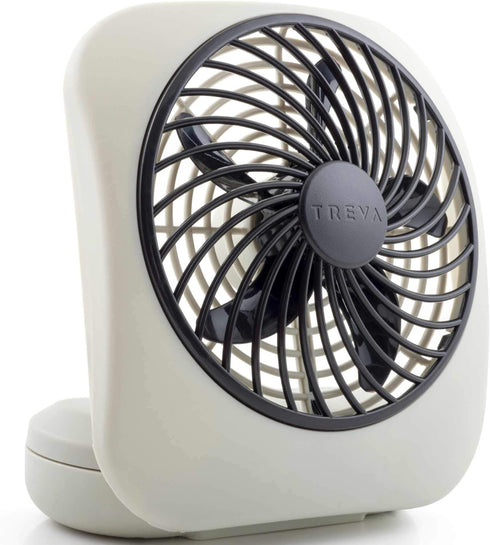 O2COOL Treva 5 Inch Battery Powered Fan Portable Desk Fan 2 Cooling Speeds with Compact Folding & Tilt Design Cubicle Accessories Small Portable (...