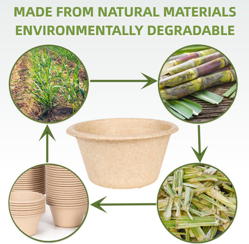 Gere Disposable Testing Cup Bowls,100 Pack, 2 oz, Natural Biodegradable Bagasse Fiber Souffle Cups, Condiment Cups, Sample Cups, Measuring Cups,...