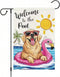 Hello Summer Garden Flags 12x18 Inch Double Sided Dog Pool Beach Holiday Yard Outdoor Decoration(C)...
