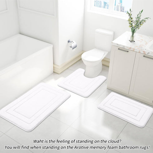 Arotive Memory Foam Bathroom Rug Mat 30x20, Ultra Soft and Absorbent Bath Mat, Machine Wash Dry, Comfortable Bath Rug Carpet for Bathroom Floor, T...