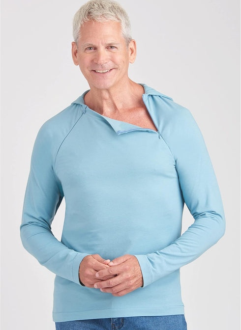 Simplicity Unisex Dual Port Access Chemo Top and Hoodie Sewing Pattern Kit, Code S9723, Sizes XS-S-M-L-XL, Multicolor...