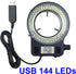 USB LED Ring Light Illuminator, 144 64 LED White Adjustable Lamp for Industry Monocular Binocular Trinocular Stereo Video Lens Microscope & Camera...