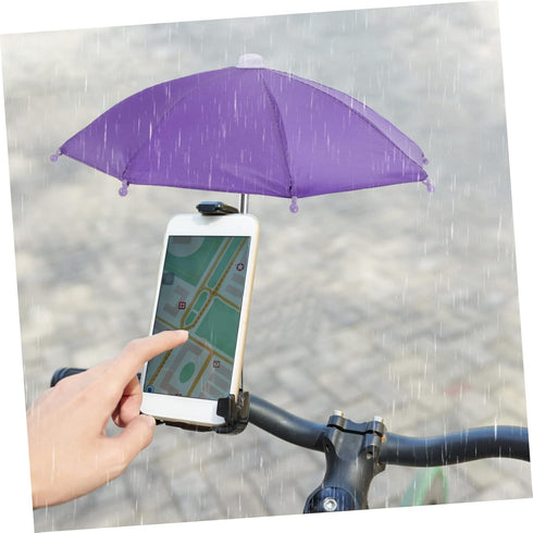 4pcs Cycling Phone Umbrella Plants Outdoor Mini Plants Small Outdoor Umbrella Tiny Umbrella Decorations Plant Shade Umbrella Phone Umbrella for Su...