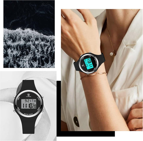 L LAVAREDO Watches for Women 3ATM Waterproof Outdoor Digital Sport Watches Stopwatch Wrist Watch with Alarm Clock, Gifts for Women/Girls...