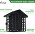 Suet Feeder, Vivace Suet Feeder with 2 Suet Cages, Metal Roof Covered Suet Bird Feeder Hanging Wild Bird Feeders Suet Holder Rust Proof Suet Cake ...