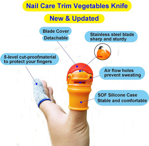 Upgrade Garden Silicone Thumb Knife, Harvesting Plant Knife, Gardening Gifts Garden Knife Finger Knife, Separator Finger Plant Fruit Picking Knife...