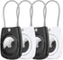 HATALKIN Compatible with Apple AirTag Holder, 4 Pack IPX8 Waterproof AirTag Secure Holder with Wire Cable Air Tag Lock Keychain Key Ring Holder Ca...