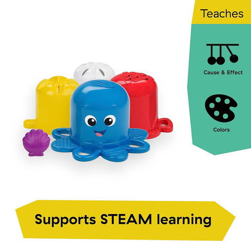 Baby Einstein Ocean Explorers Opus’s Stack & Stream Sensory Stacking Cups, Ages 3 Months and up...