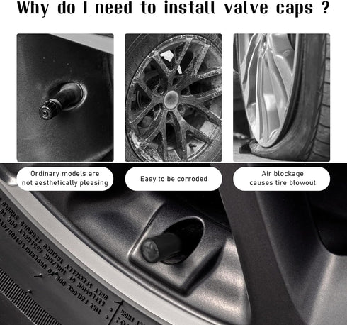 Car Tire Valve Stem Caps, 4Pcs Aluminum Alloy Air Caps Cover, Corrosion Resistant & Leak Proof Tire Valve Cap, Universal Tire Trim Accessories for...
