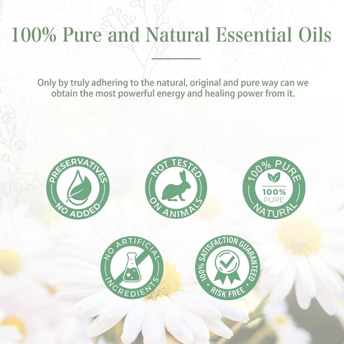 100ML Chamomile Essential Oil - 3.38FL.OZ Essential Oils for Diffusers for Home - Chamomile Oil Aromatherapy Oils with Glass Dropper...
