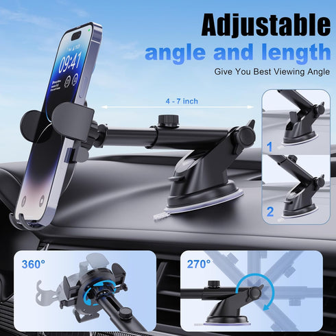 Car Phone Holders for Your Car Phone Holder Mount Windshield Universal Car Mount Phone Stand Car Accessories Cell Phone Car with Cup Base&Telescop...