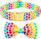 Heart Dog Collar with Colorful Bow Tie, Pride Pet Collar Adjustable Cotton Collar Valentines Gifts for Small Medium Large Boys Girls Dogs, M...