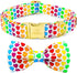 Heart Dog Collar with Colorful Bow Tie, Pride Pet Collar Adjustable Cotton Collar Valentines Gifts for Small Medium Large Boys Girls Dogs, M...