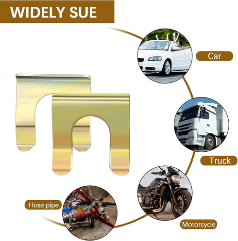 12 Pieces Brake Line Clips Metal Brake Line Retainer U Shaped Brake Hose Bracket Parking Brake Cable Clip Replacement Hose Retaining Clip Brake Ho...