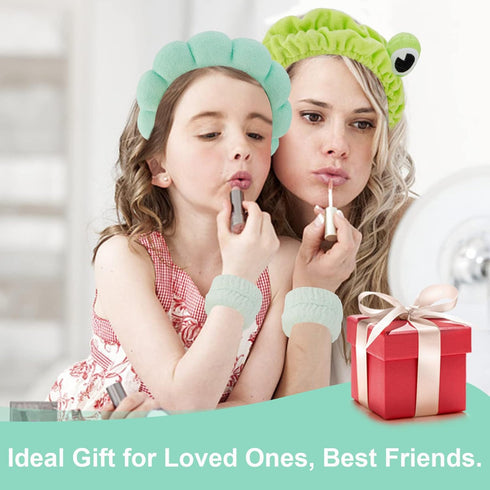 Canitor Spa Headband Wrist Bands Set with Hair Clips Skincare Headband for Washing Face Skin Care Puffy Makeup Headband Preppy Teen Girl Gifts Cut...