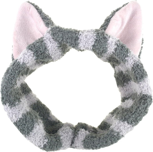 DRESHOW Spa Facial Terry Cloth Towels Headbands with Cute Cat Ear Hairbands for Wash & Makeup Masks...