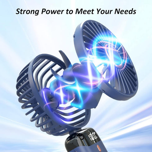 Personal Fan, Portable Hanging Neck Fan, 4000mAh USB-C Rechargeable 5-Speed Modes Powerful Desktop Fan with Base, Max 16H Run Time, Adjustable Lan...