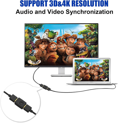 VCE HDMI Coupler HDMI Female to Female Connector 3D 4K HDMI Extension Adapter, 2-Pack...