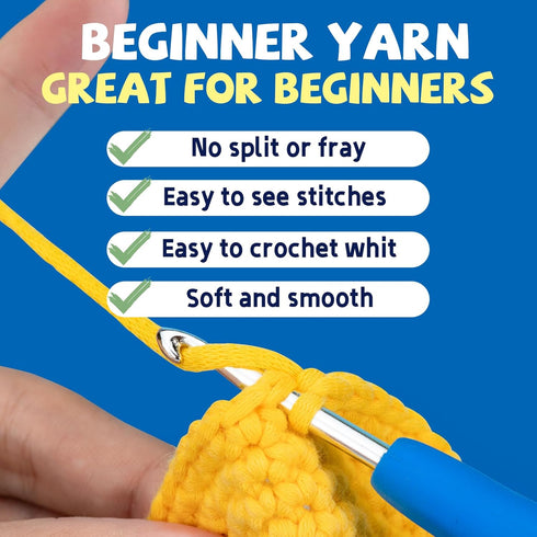 6x60g Yarn for Crocheting and Knitting; 6x66M Cotton Yarn for Crocheting and Knitting with Easy-to-See Stitches; Worsted-Weight Medium #4;Cotton-N...