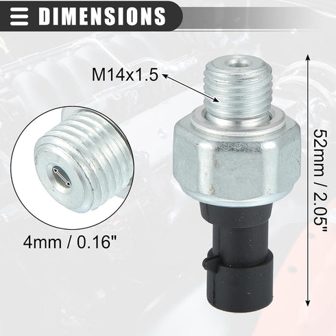 Motoforti Engine Oil Pressure Sensor, for Chevrolet Aveo 2004-2008, Plastic Metal, No.95961350, Black Silver Tone...