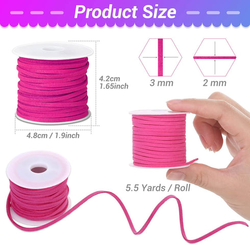 Cridoz Faux Suede Leather Cord, 25 Rolls Flat for Jewelry Making, Leather Strips & Laces for Dream Catcher Supplies DIY Crafts, Thread Velvet Stri...