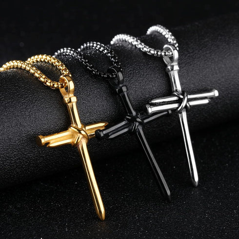 Isaiah 41:7 Nail Cross for Car Rearview Mirror Hanging Accessories Pendant Cross Necklace for Men Women Car Charm Cross Hanging Ornament Decor Chr...