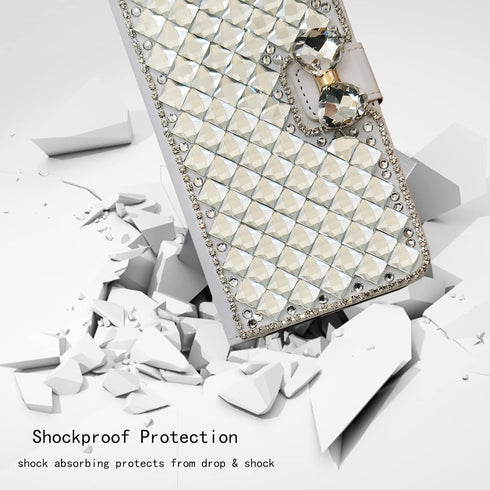 Omio Luxury Glitter Bling Diamond Card Holder Case for iPhone 11 with Stand, Shiny Sparkle Rhinestone Crystal Bowknot Shockproof Non-Slip Fashion ...