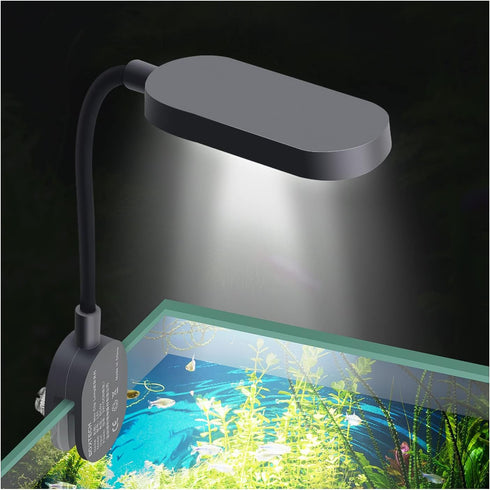 UPETTOOLS Aquarium Light with Adapter LED Clip on Fish Tank Light Small Full Spectrum USB Light 360° Rotation Lighting 5W...