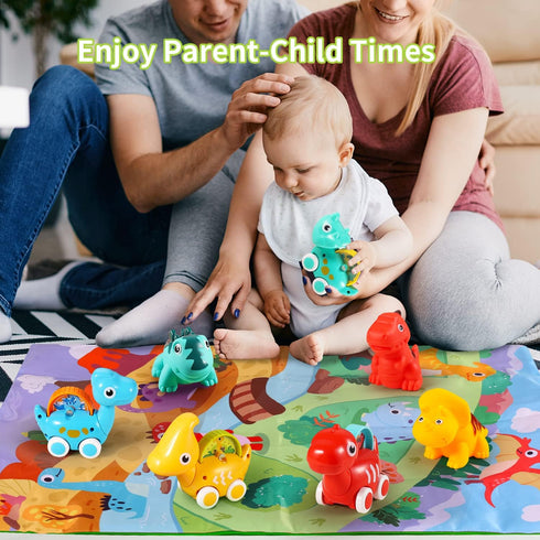 ALASOU 7 PCS Dinosaur Fantastic Creatures Toys with Playmat/Storage Bag|Baby Car Toys for 1 Year Old Boy|1st Birthday Gifts for Toddler Toys Age 1...