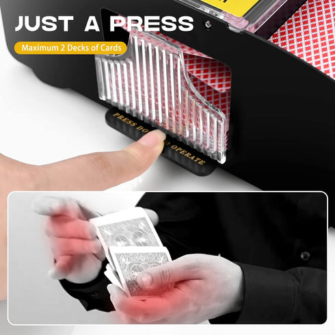 Nileole 2 Decks Automatic Card Shuffler, USB-C/Battery-Powered Shuffler for UNO, Phase10, Texas Hold'em, Poker, Home Card Games, Blackjack, Party ...