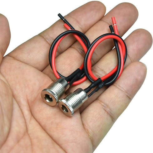 FILSHU 5.5 x 2.1 MM DC Power Jack Socket Threaded Female Mount Connector Adapter with 15CM 18AWG Cable...